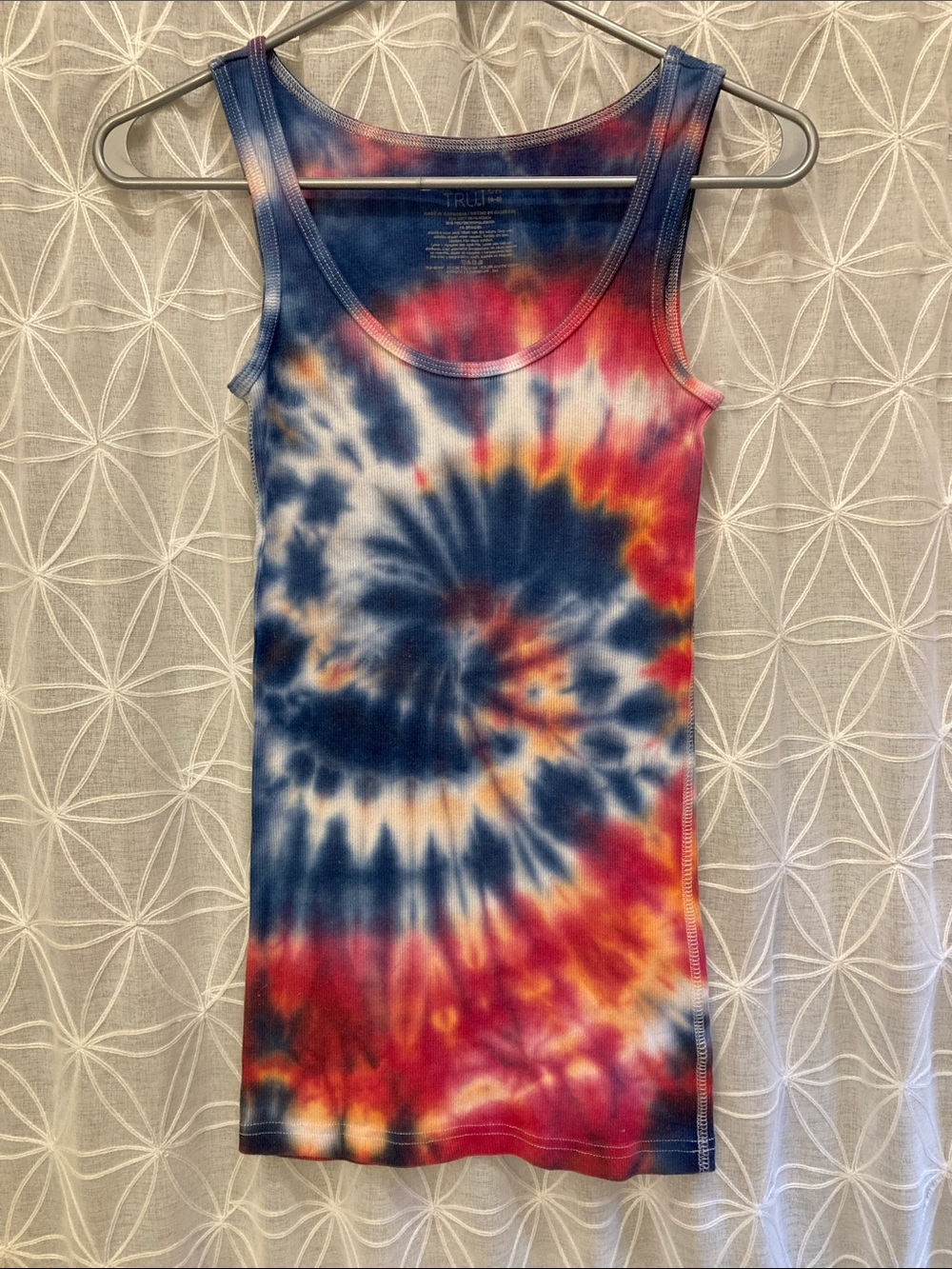 Time and Tru Tie-Dye Blue Pink Tank Top